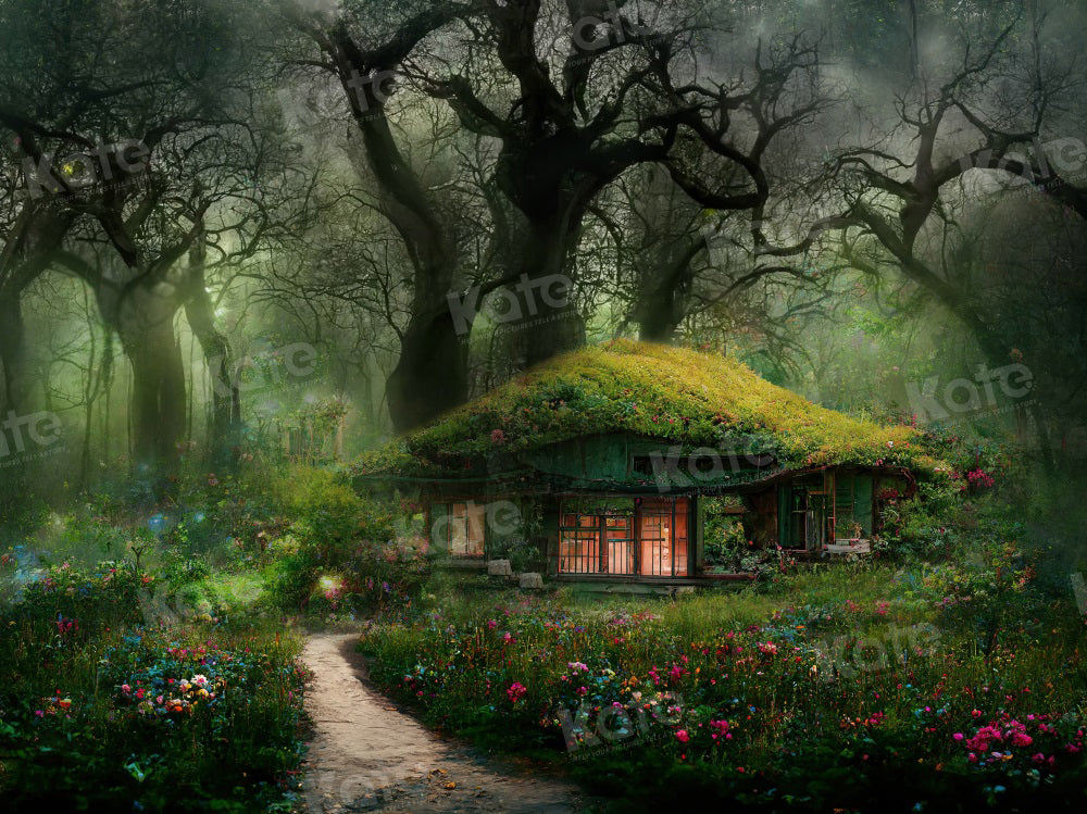 Kate Spring Magic Forest Backdrop Flower House Green for Photography - Kate Backdrop AU