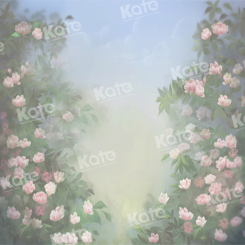 Kate Painting Spring Floral Backdrop Portrait Fine Art Light Blue Sky Designed by GQ - Kate Backdrop AU