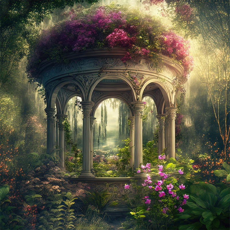 Kate Enchanted Gazebo Spring Fantasy Garden Backdrop Designed by Candice Compton - Kate Backdrop AU