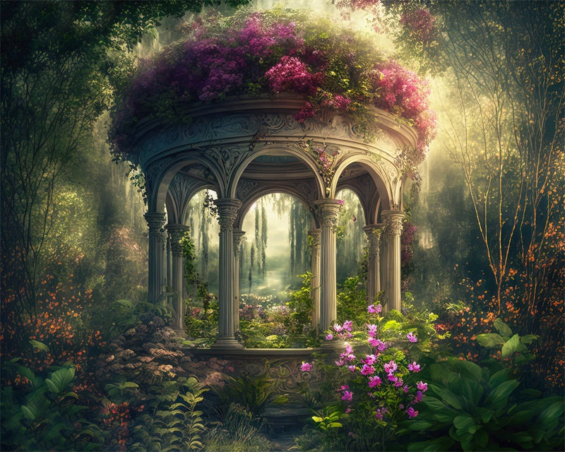 Kate Enchanted Gazebo Spring Fantasy Garden Backdrop Designed by Candice Compton - Kate Backdrop AU