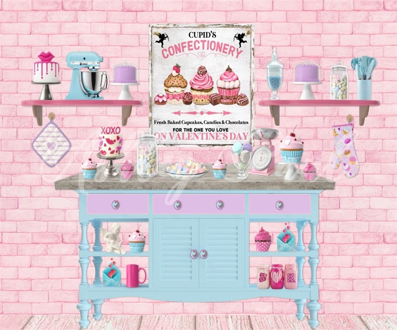 Kate Cupids Valentines Bakery Backdrop Designed by Ashley Paul - Kate Backdrop AU
