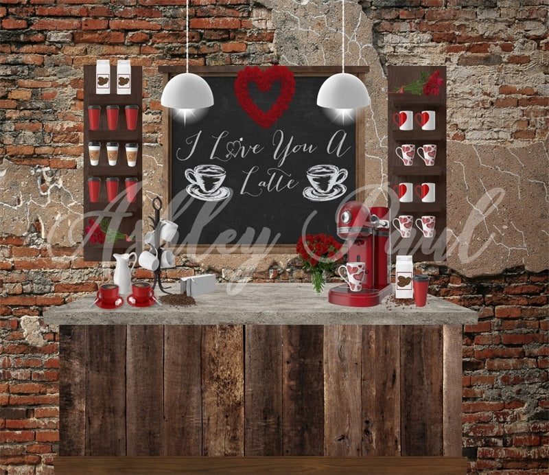 Kate Valentines Cafe Backdrop Designed by Ashley Paul - Kate Backdrop AU
