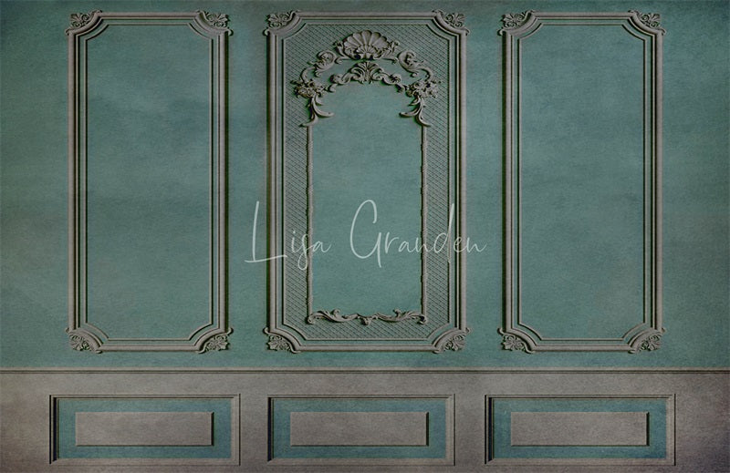 Kate Turquoise Ornate Wall Backdrop for Photography Designed by Lisa Granden - Kate Backdrop AU
