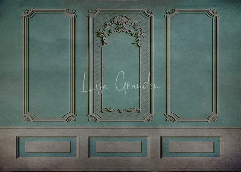 Kate Turquoise Ornate Wall Backdrop for Photography Designed by Lisa Granden - Kate Backdrop AU