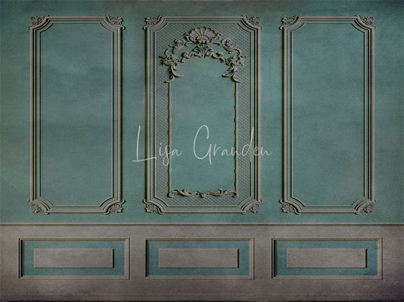 Kate Turquoise Ornate Wall Backdrop for Photography Designed by Lisa Granden - Kate Backdrop AU