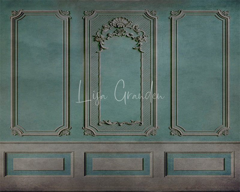 Kate Turquoise Ornate Wall Backdrop for Photography Designed by Lisa Granden - Kate Backdrop AU