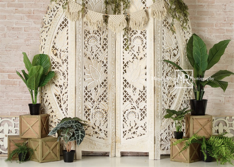 Kate Boho Screen Plants Greenery Backdrop Designed by Mandy Ringe Photography - Kate Backdrop AU