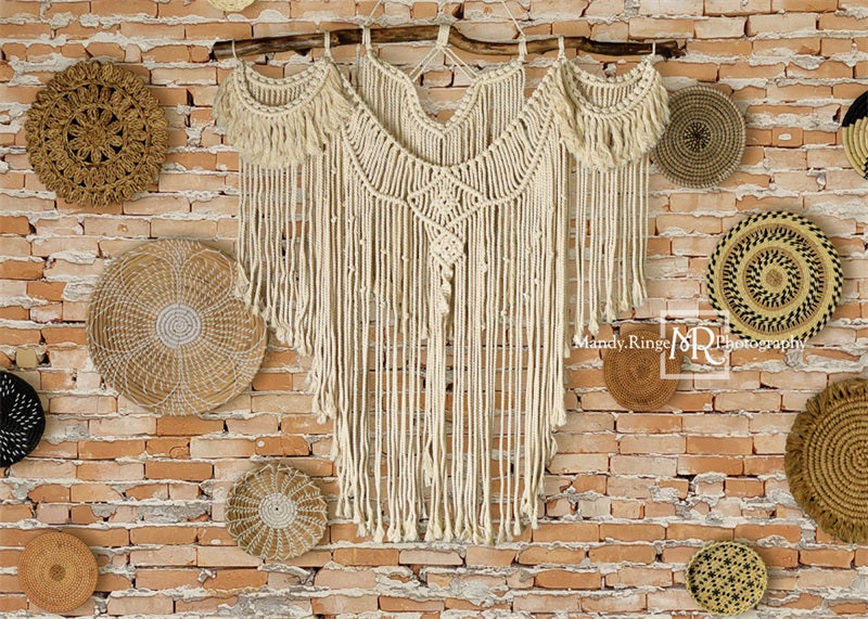 Kate Macrame Wall with Baskets Backdrop Designed by Mandy Ringe Photography - Kate Backdrop AU
