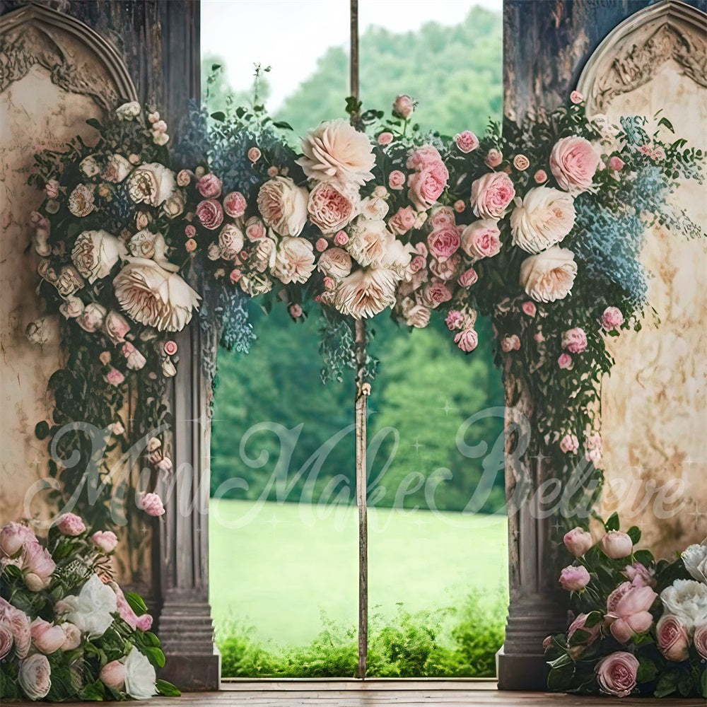 Kate Pink Rose Floral Backdrop Outside Wedding Wall Designed by Mini MakeBelieve - Kate Backdrop AU
