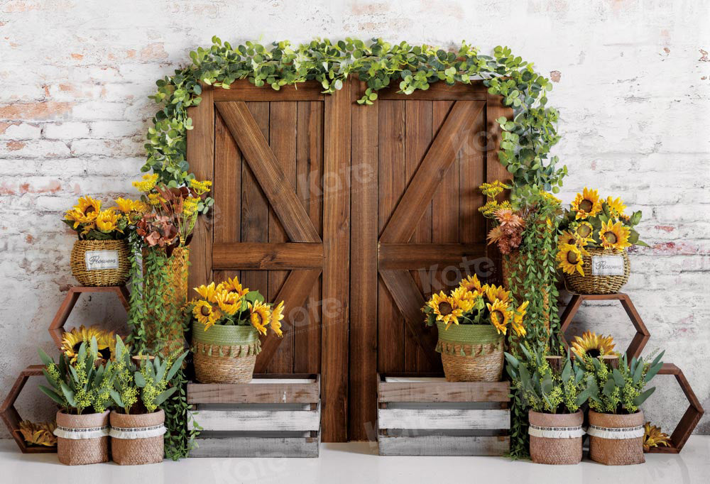 Kate Summer/Autumn Barn Door Backdrop Sunflower Designed by Emetselch - Kate Backdrop AU