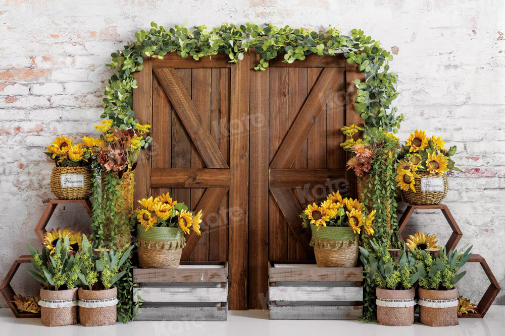 Kate Summer/Autumn Barn Door Backdrop Sunflower Designed by Emetselch - Kate Backdrop AU