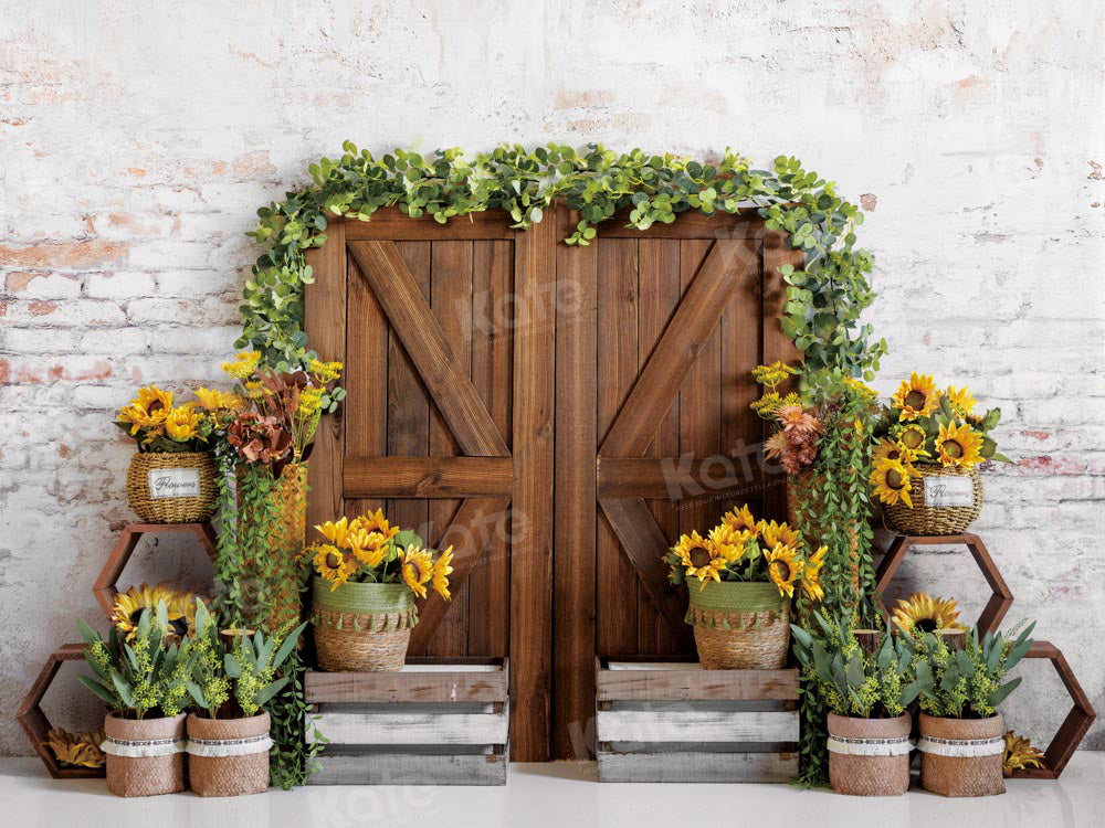 Kate Summer/Autumn Barn Door Backdrop Sunflower Designed by Emetselch - Kate Backdrop AU
