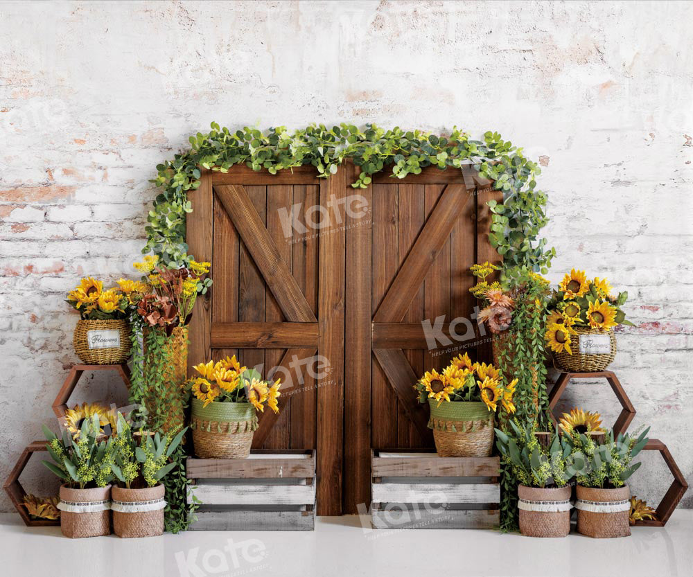 Kate Summer/Autumn Barn Door Backdrop Sunflower Designed by Emetselch - Kate Backdrop AU