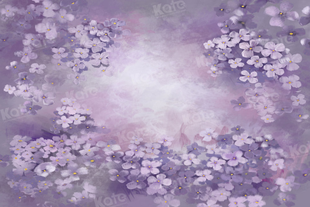 Kate Purple White Floral Texture Backdrop Fine Art Portrait Designed by GQ - Kate Backdrop AU