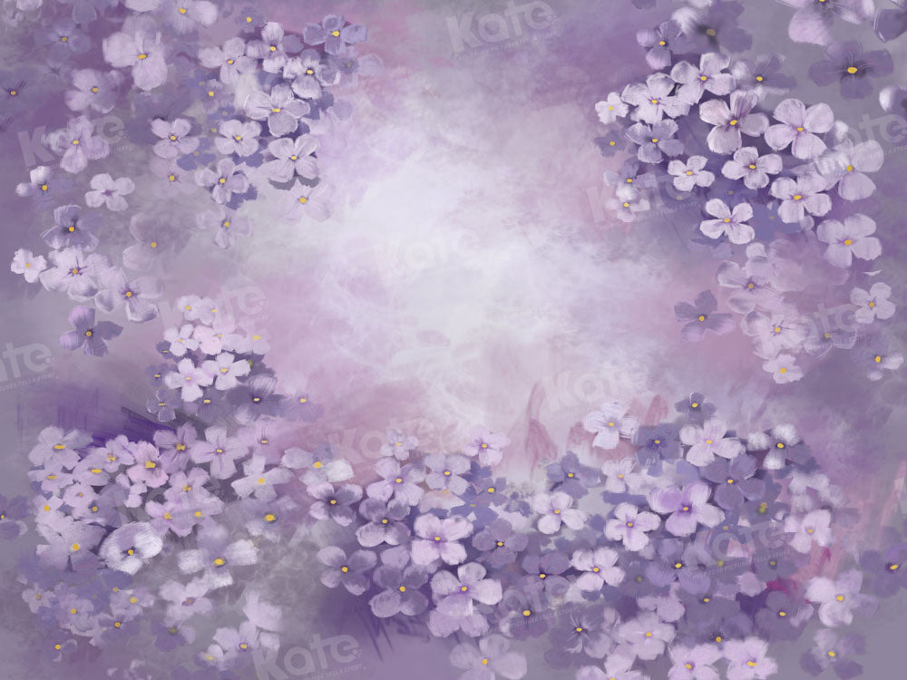 Kate Purple White Floral Texture Backdrop Fine Art Portrait Designed by GQ - Kate Backdrop AU