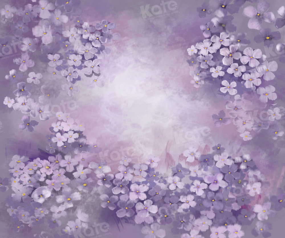 Kate Purple White Floral Texture Backdrop Fine Art Portrait Designed by GQ - Kate Backdrop AU