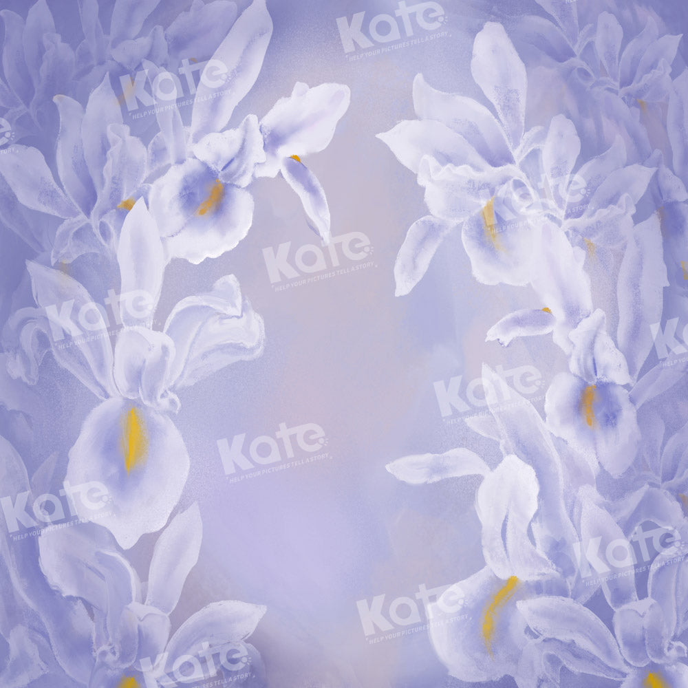 Kate Light Purple Blue Floral Backdrop Portrait Fine Art Designed by GQ - Kate Backdrop AU