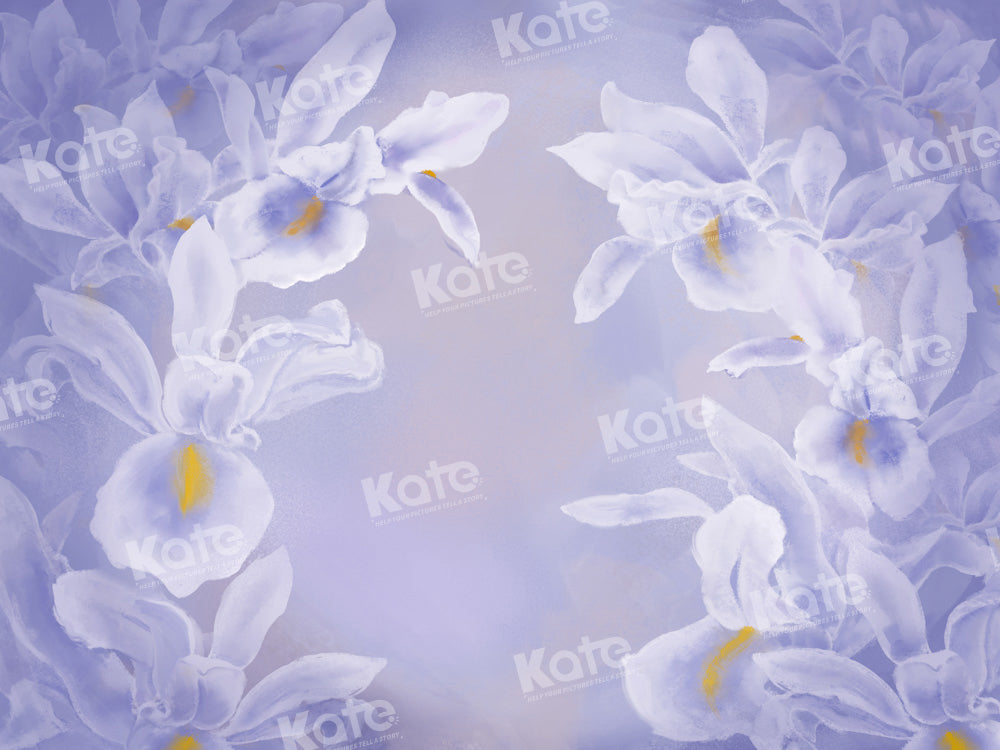 Kate Light Purple Blue Floral Backdrop Portrait Fine Art Designed by GQ - Kate Backdrop AU