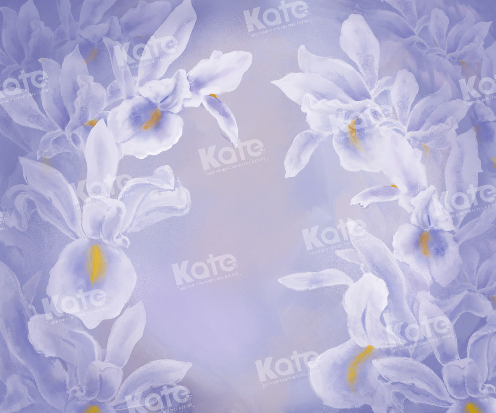 Kate Light Purple Blue Floral Backdrop Portrait Fine Art Designed by GQ - Kate Backdrop AU