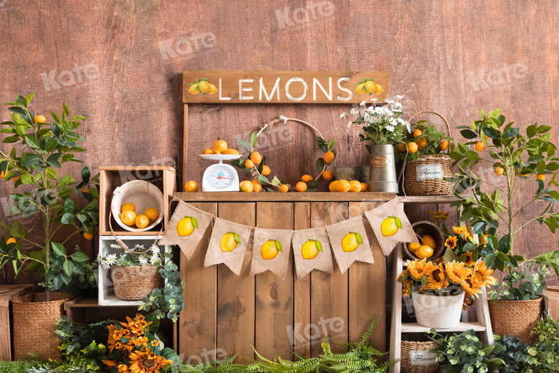Kate Summer Lemon Sale Backdrop Sunflower for Photography - Kate Backdrop AU