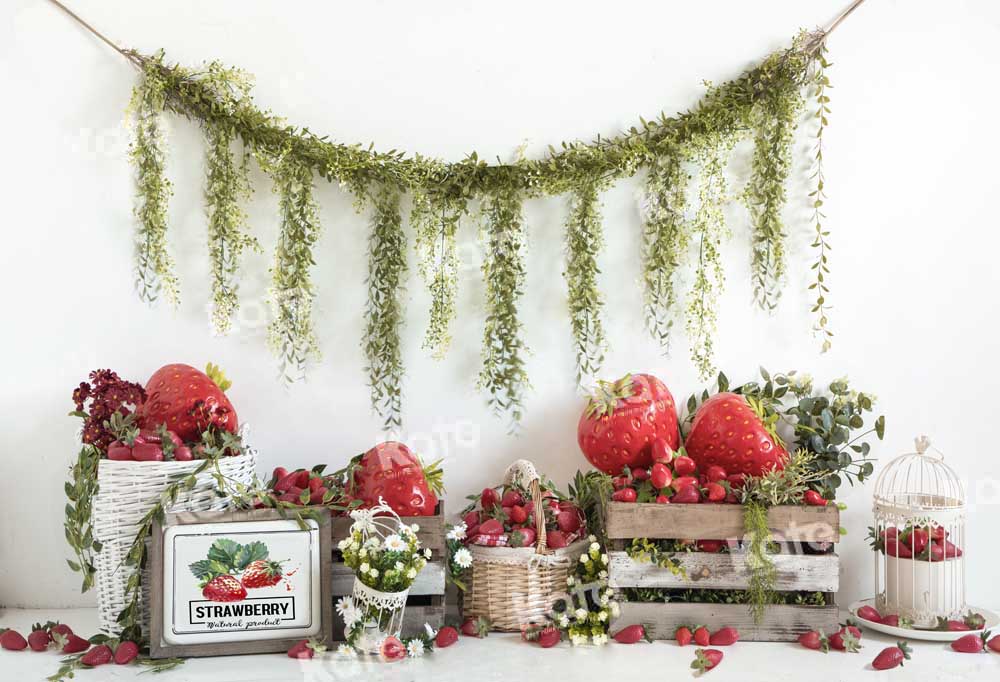 Kate Strawberry Farm Backdrop Spring Summer Designed by Emetselch - Kate Backdrop AU