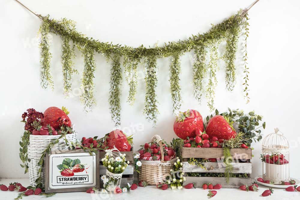 Kate Strawberry Farm Backdrop Spring Summer Designed by Emetselch - Kate Backdrop AU
