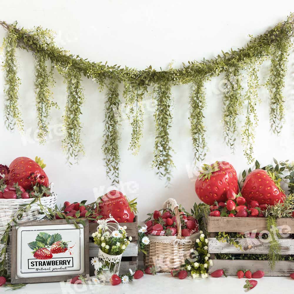 Kate Strawberry Farm Backdrop Spring Summer Designed by Emetselch - Kate Backdrop AU