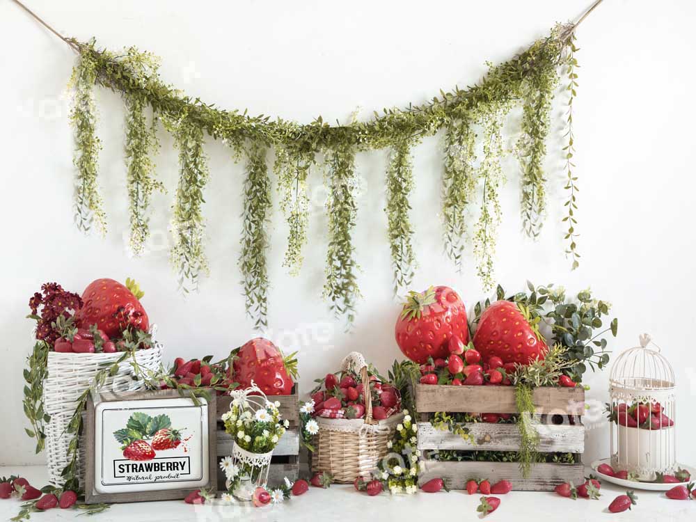 Kate Strawberry Farm Backdrop Spring Summer Designed by Emetselch - Kate Backdrop AU