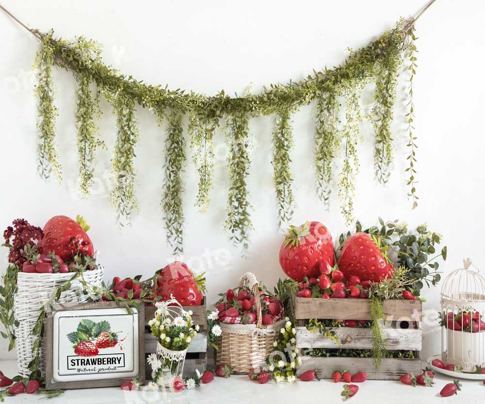Kate Strawberry Farm Backdrop Spring Summer Designed by Emetselch - Kate Backdrop AU