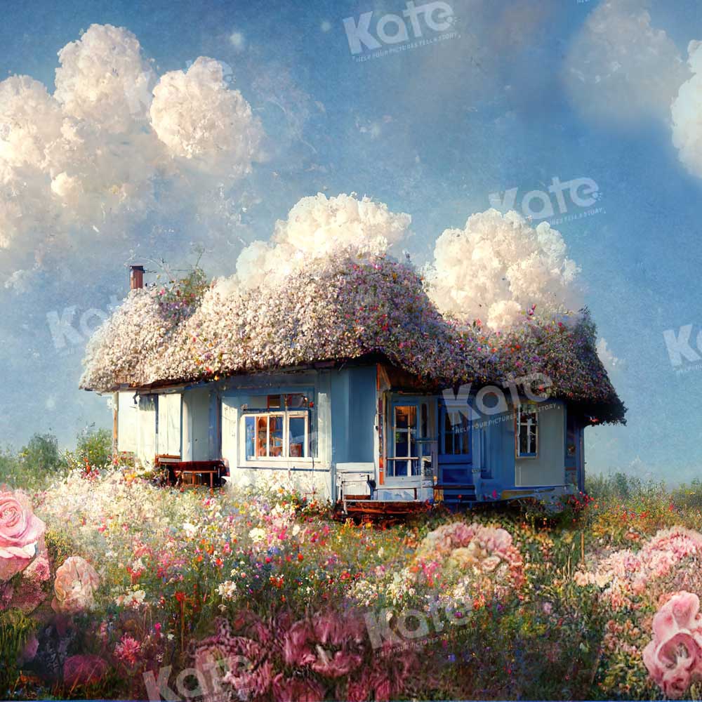 Kate Hanada House Spring Backdrop Retro Designed by Chain Photography - Kate Backdrop AU