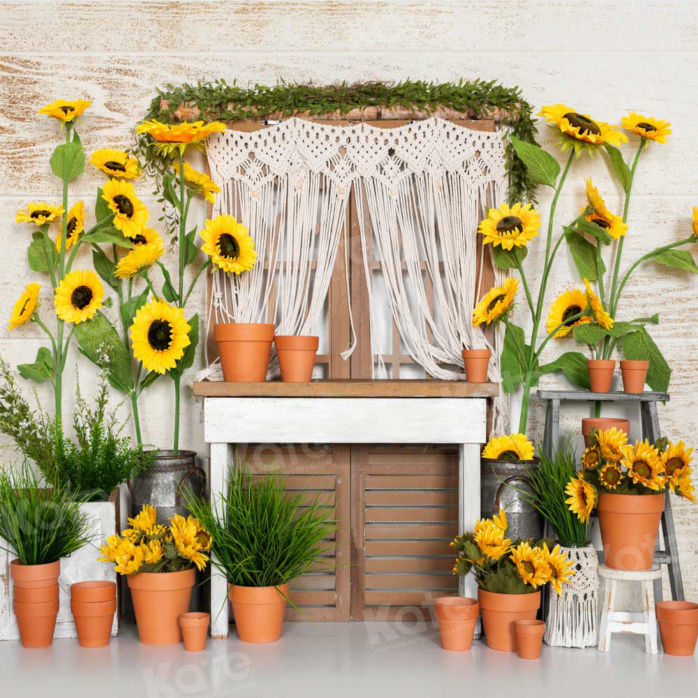 Kate Boho Sunflower Backdrop Flower Designed by Emetselch - Kate Backdrop AU
