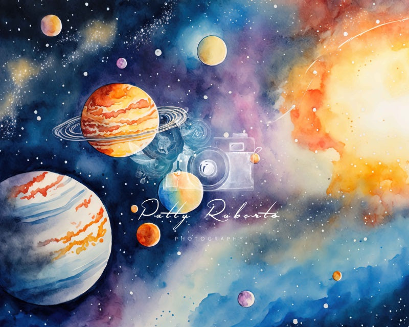 Kate Outer Space Cake Smash Backdrop Designed by Patty Robertss - Kate Backdrop AU