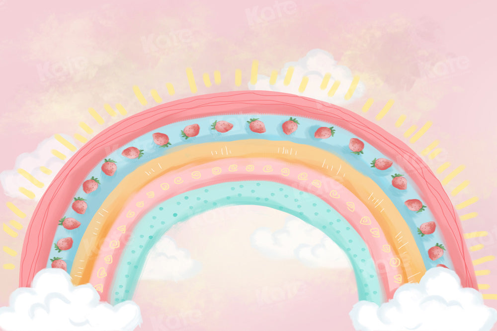 Kate Strawberry Rainbow Backdrop Designed by Chain Photography - Kate Backdrop AU