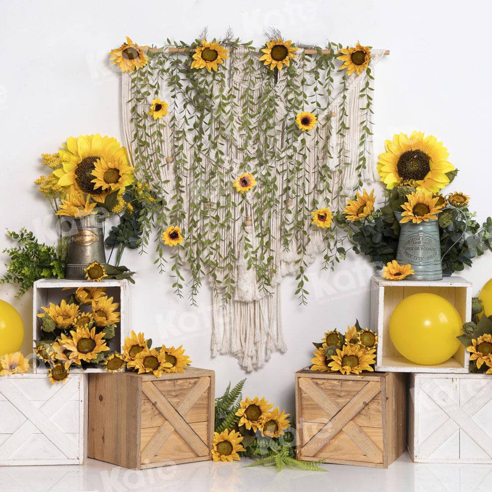 Kate Autumn Sunflower Backdrop Cake Smash Designed by Emetselch - Kate Backdrop AU
