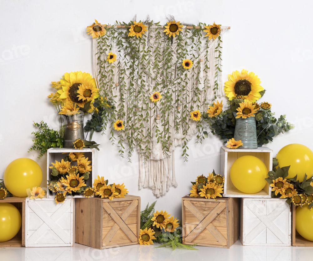 Kate Autumn Sunflower Backdrop Cake Smash Designed by Emetselch - Kate Backdrop AU