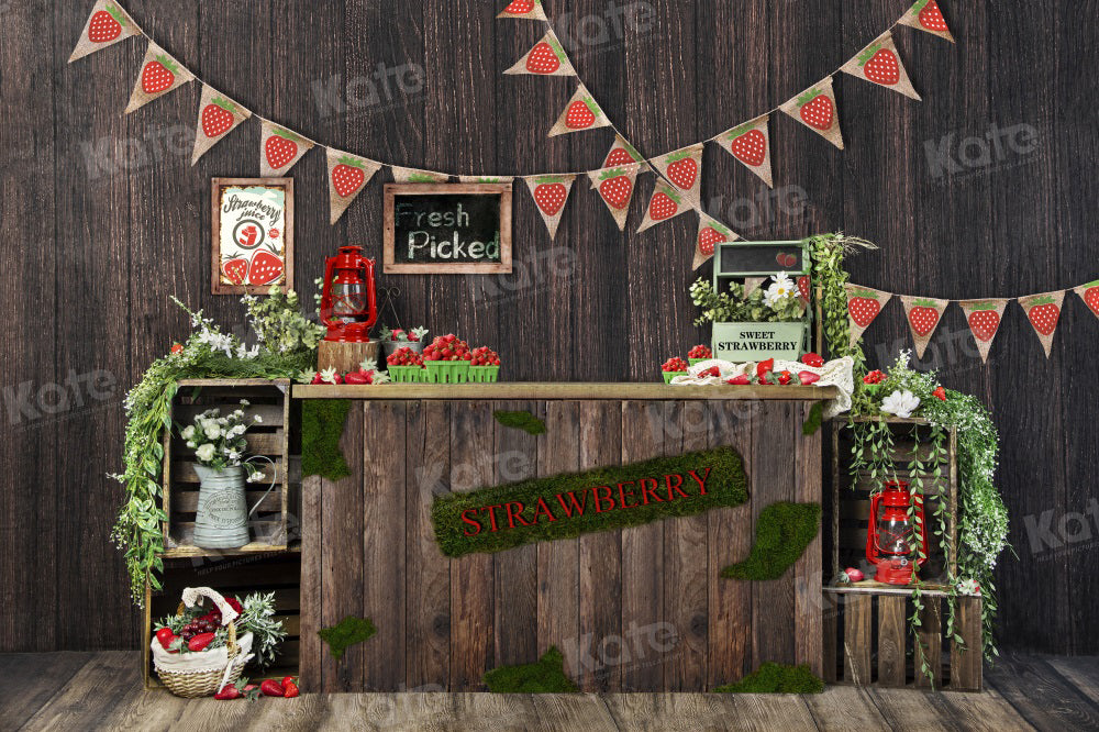 Kate Sweet Strawberry Wood Backdrop for Photography - Kate Backdrop AU