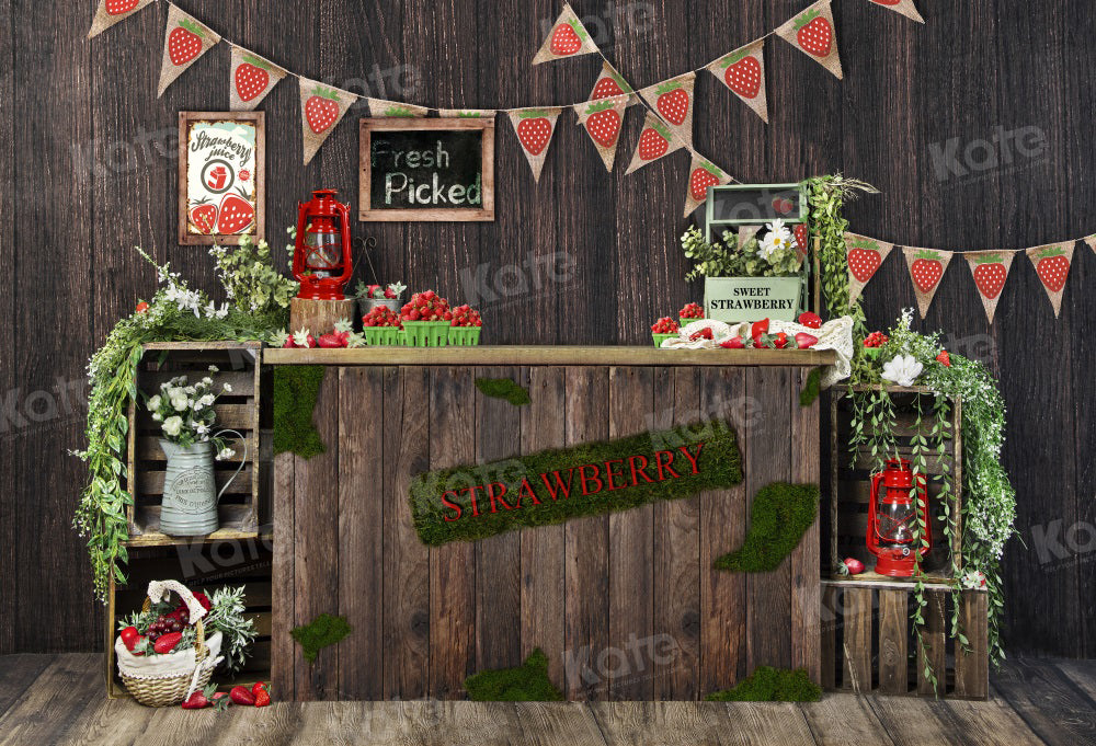 Kate Sweet Strawberry Wood Backdrop for Photography - Kate Backdrop AU