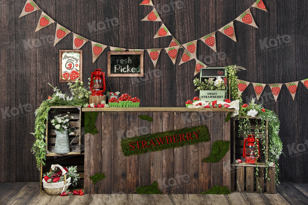 Kate Sweet Strawberry Wood Backdrop for Photography - Kate Backdrop AU