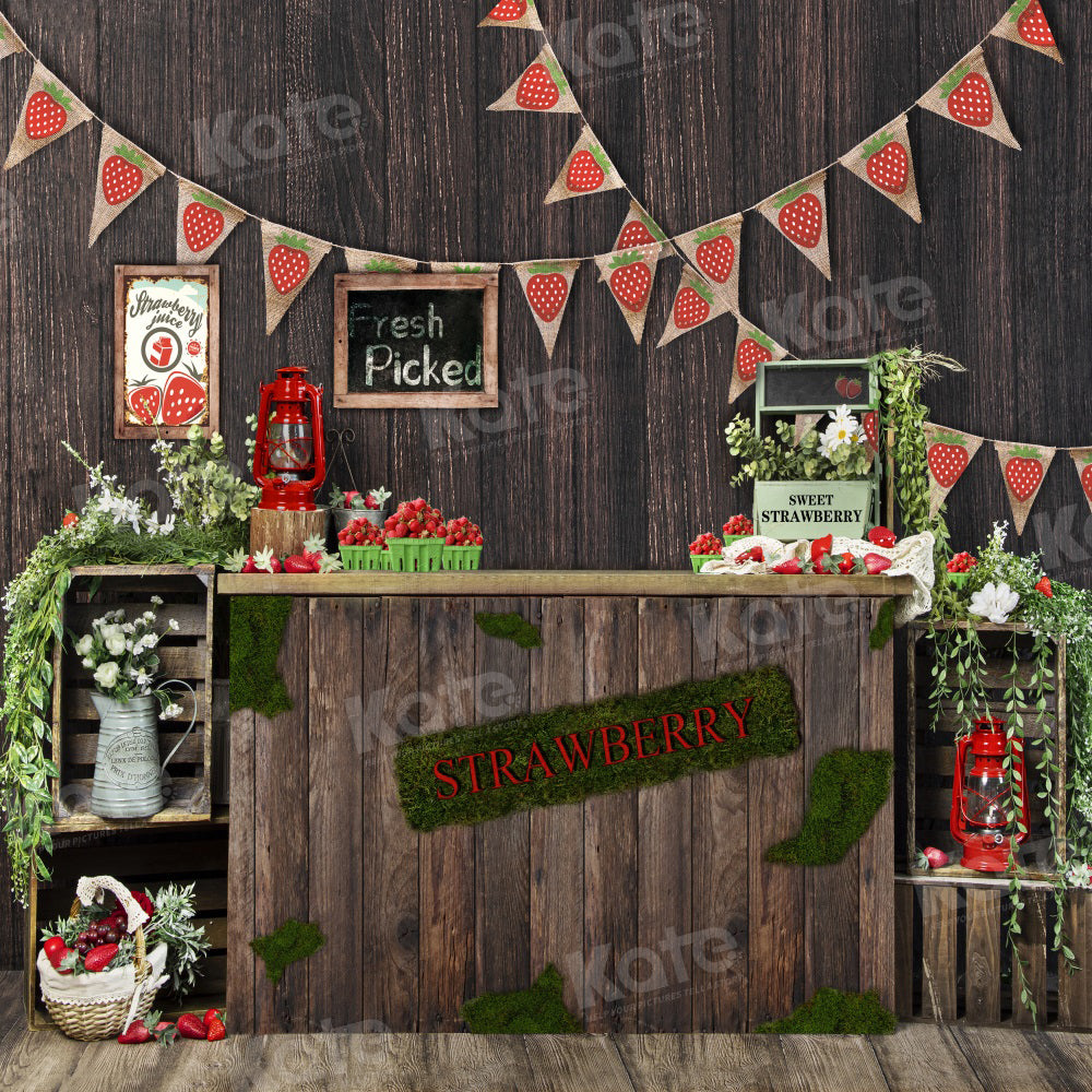 Kate Sweet Strawberry Wood Backdrop for Photography - Kate Backdrop AU