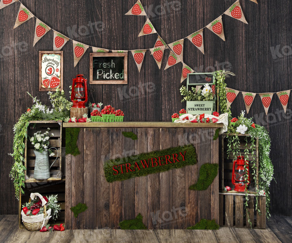 Kate Sweet Strawberry Wood Backdrop for Photography - Kate Backdrop AU