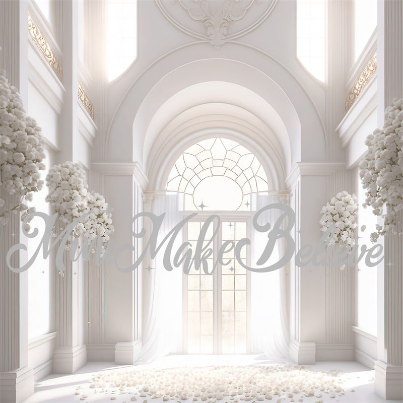Kate Painted Cream Beautiful Wedding Backdrop Cathedral Church Baptism Designed by Mini MakeBelieve - Kate Backdrop AU