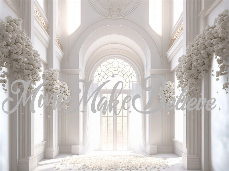 Kate Painted Cream Beautiful Wedding Backdrop Cathedral Church Baptism Designed by Mini MakeBelieve - Kate Backdrop AU