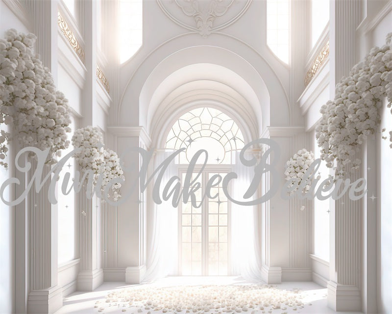 Kate Painted Cream Beautiful Wedding Backdrop Cathedral Church Baptism Designed by Mini MakeBelieve - Kate Backdrop AU