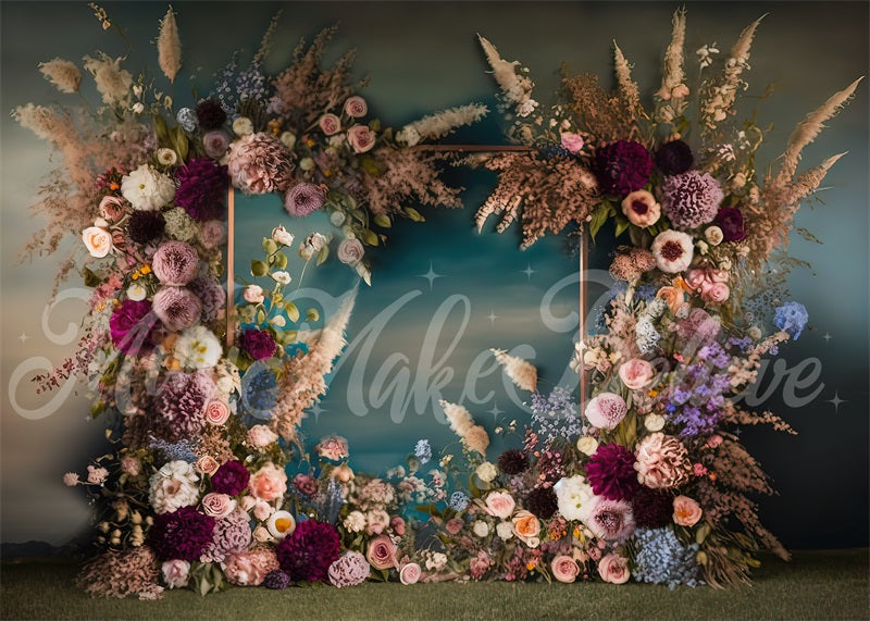Kate Painterly Fine Art Backdrop Frame Spring Flowers Designed by Mini MakeBelieve - Kate Backdrop AU