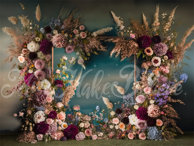 Kate Painterly Fine Art Backdrop Frame Spring Flowers Designed by Mini MakeBelieve - Kate Backdrop AU