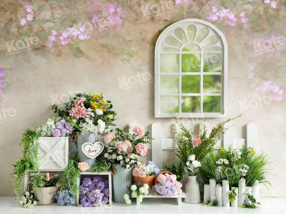 Kate Spring Flowers Backdrop Window Designed by Emetselch - Kate Backdrop AU