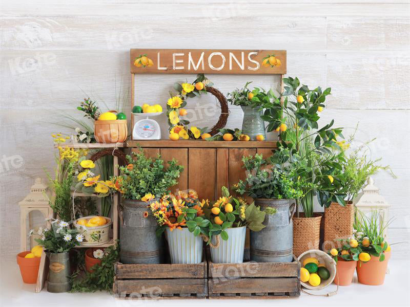 Kate Spring/Summer Sell Lemon Cart Backdrop for Photography - Kate Backdrop AU