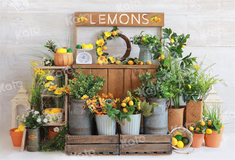 Kate Spring/Summer Sell Lemon Cart Backdrop for Photography - Kate Backdrop AU