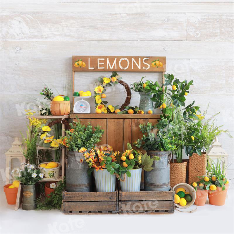 Kate Spring/Summer Sell Lemon Cart Backdrop for Photography - Kate Backdrop AU