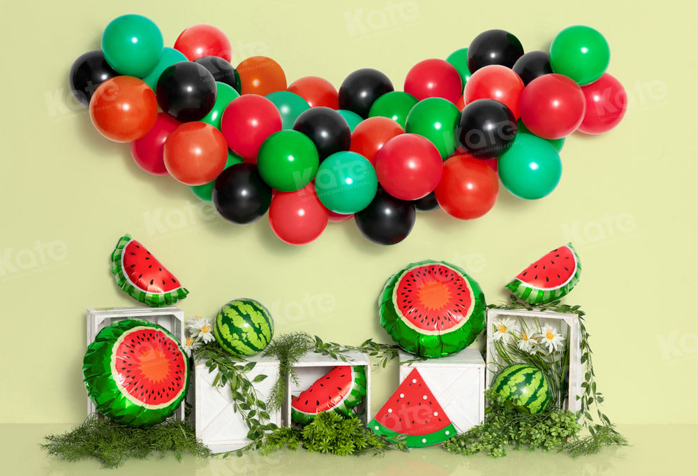 Kate Summer Watermelon Party Backdrop Cake Smash Designed by Emetselch - Kate Backdrop AU